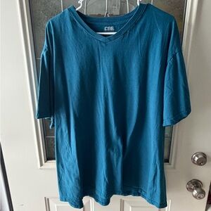 CSG Men's Blue V-Neck Short Sleeve Shirt